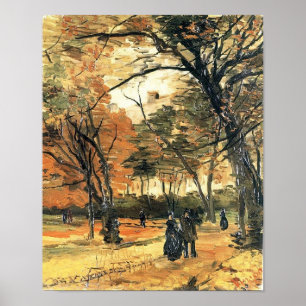 Bois de Boulogne People Walking Van Gogh Fine Art Poster