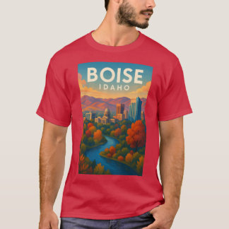 Boise Autumn River och Huvudstad Dome Oversized T Shirt