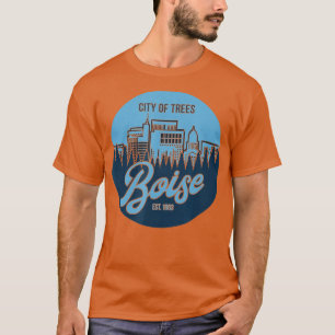 Boise City of Träd Idaho Skyline T Shirt