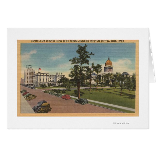 Boise, ID - View Capital Park & omringning Hälsningskort (Framsidan Horizontal)