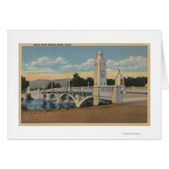 Boise, ID - View of Boise River Bridge Hälsningskort (Framsidan Horizontal)