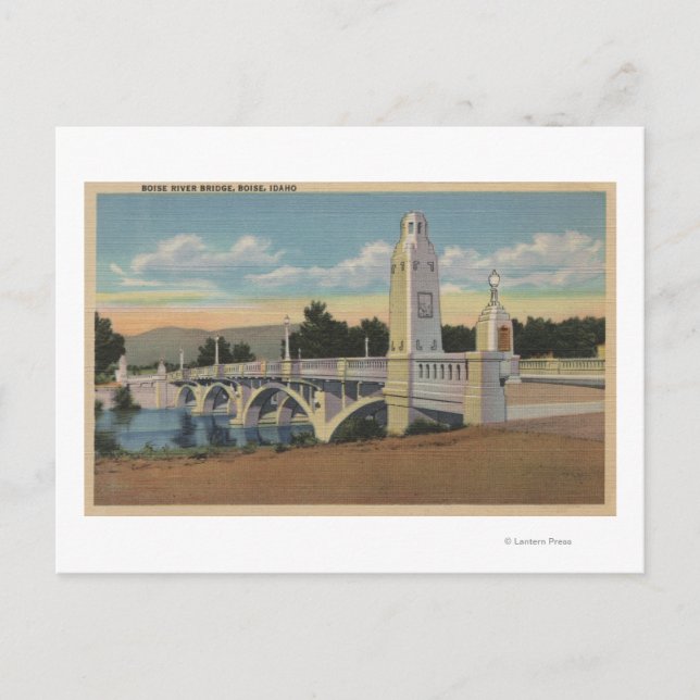 Boise, ID - View of Boise River Bridge Vykort (Framsida)