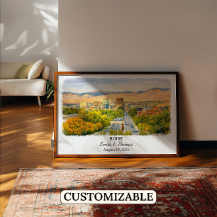 Boise Idaho Affisch, Akvarell, Anpassad Poster