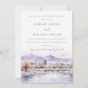 Boise Idaho Akvarell Landskapsmålning Bröllop Jubi Inbjudningar