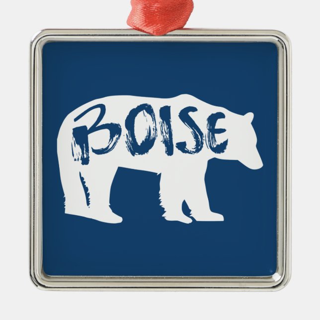Boise Idaho Bear Julgransprydnad Metall (Framsidan)