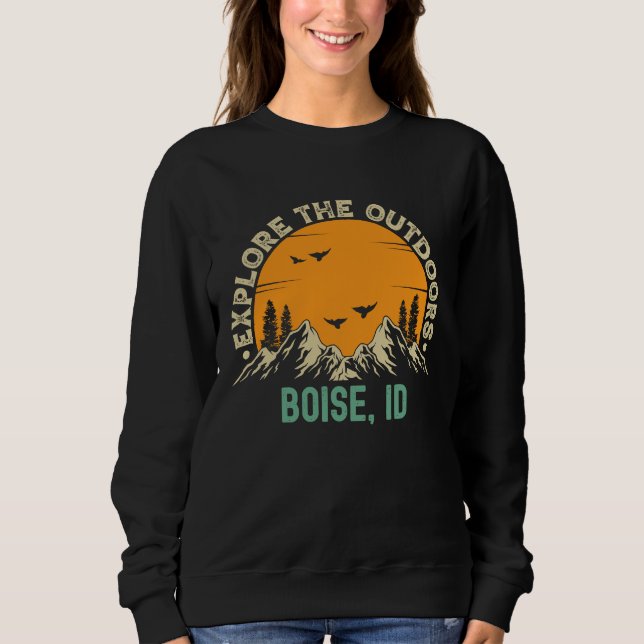 Boise Idaho  Explore The Outdoors T Shirt (Framsida)