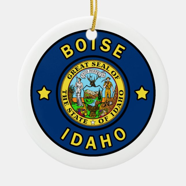 Boise Idaho Julgransprydnad Keramik (Framsidan)