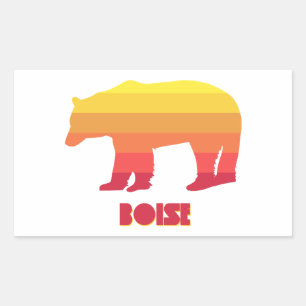 Boise Idaho Rainbow Bear Rektangulärt Klistermärke