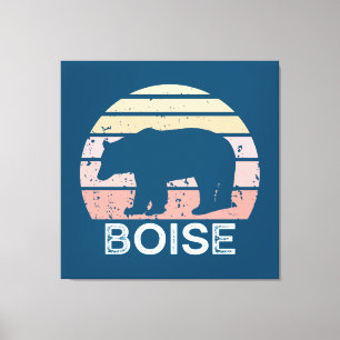 Boise Idaho Retro Bear Canvastryck