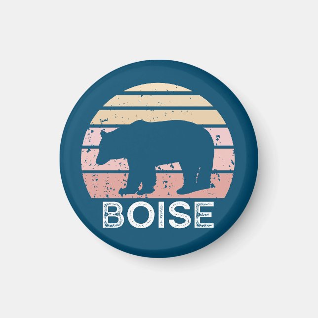Boise Idaho Retro Bear Magnet (Framsidan)