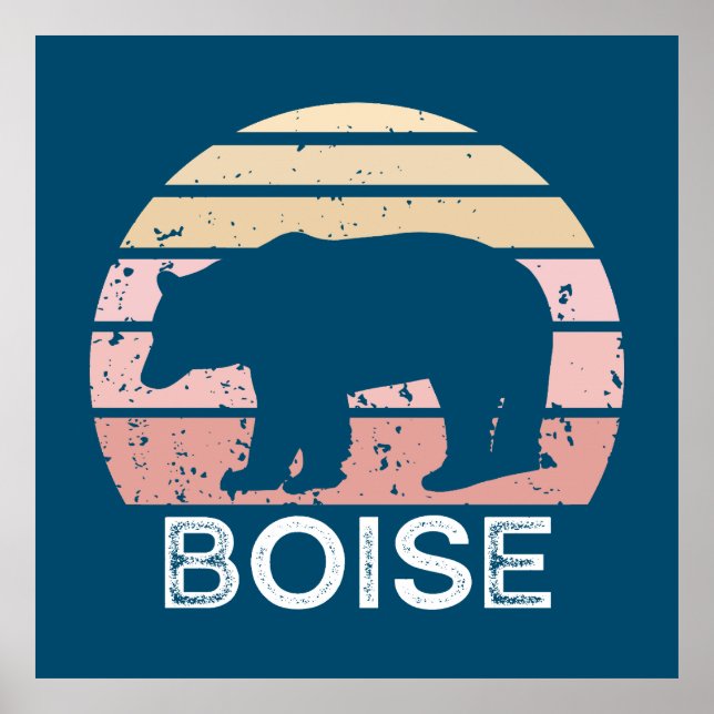 Boise Idaho Retro Bear Poster (Framsidan)