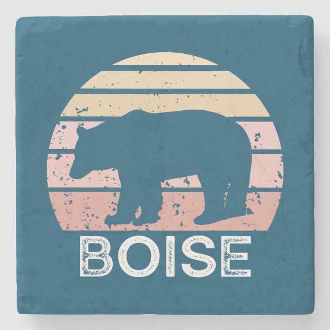 Boise Idaho Retro Bear Stenunderlägg (Framsidan)