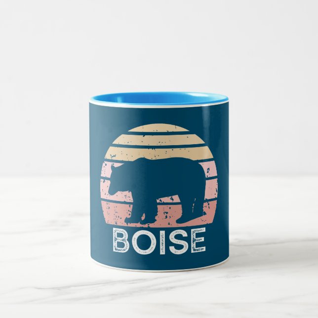 Boise Idaho Retro Bear Två-Tonad Mugg (Center)