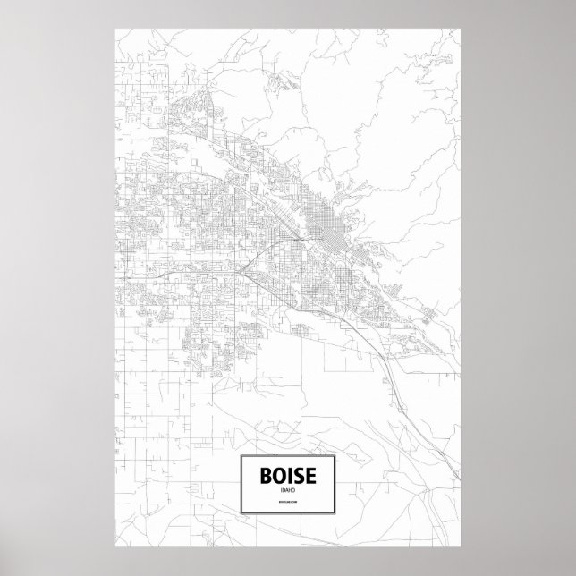 Boise, Idaho (svart på vit) Poster (Framsidan)