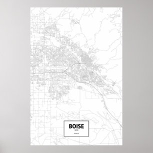 Boise Idaho (svarten på vit) Poster