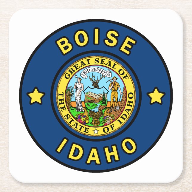 Boise Idaho Underlägg Papper Kvadrat (Framsidan)