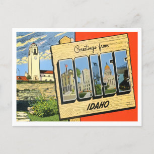 Boise, Idaho Vintage Big Brev Postcard Vykort