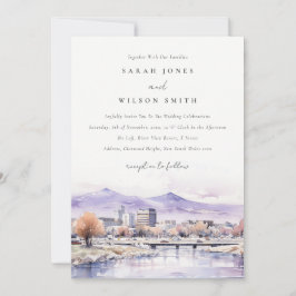 Boise, Idaho Watercolor Landscape Wedding Inbjudningar