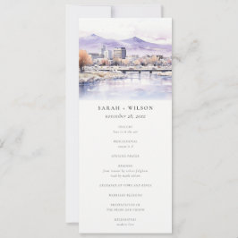 Boise, Idaho Watercolor Landscape Wedding Program