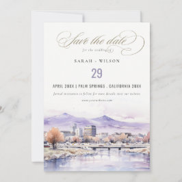 Boise, Idaho Watercolor Landscape Wedding Spara Datumet