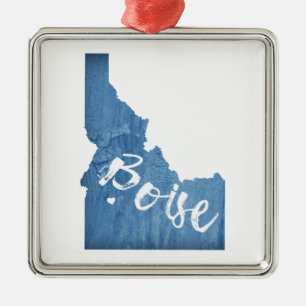 Boise, Idaho Wood Grain Julgransprydnad Metall
