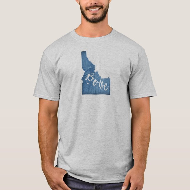 Boise, Idaho Wood Grain T Shirt (Framsida)