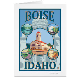 Boise IdahoScenic reser affischen Hälsningskort