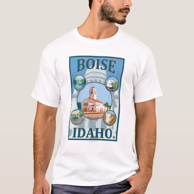 Boise IdahoScenic reser affischen T-shirt (Framsida)