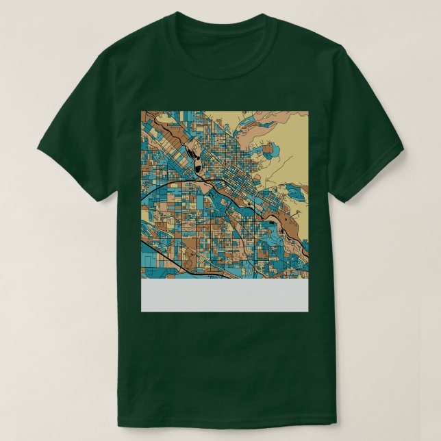 Boise Karta Mönster i Mid Century Pastel TShirt T Shirt (Design framsida)