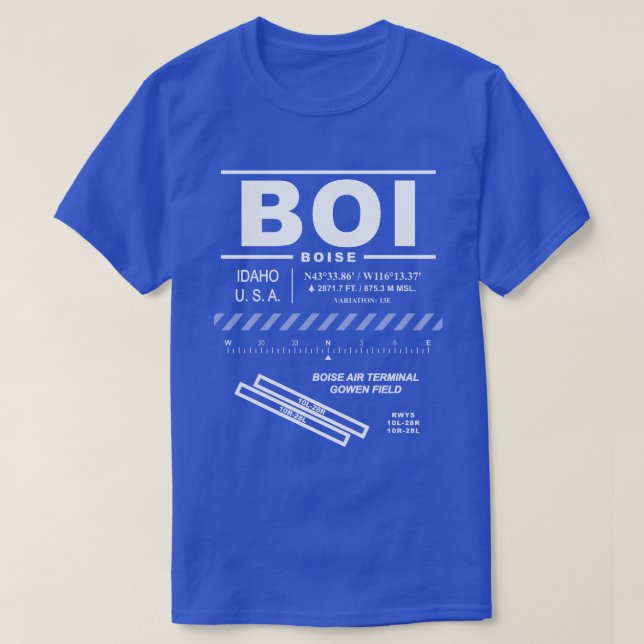 Boise Luft Terminal Gowen Fält BOI T Shirt (Design framsida)