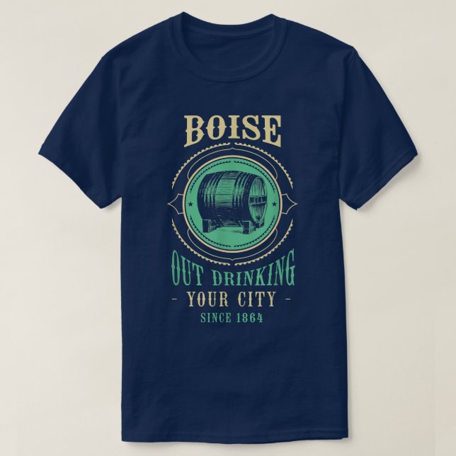 Boise Outdrink sedan 1864 Idaho Craft Beer ID B T Shirt (Design framsida)