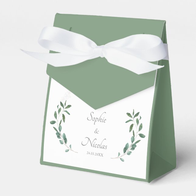 Boites cadeaux invités Vert Sauge eucalyptus Presentaskar (Framsidan Sidan)