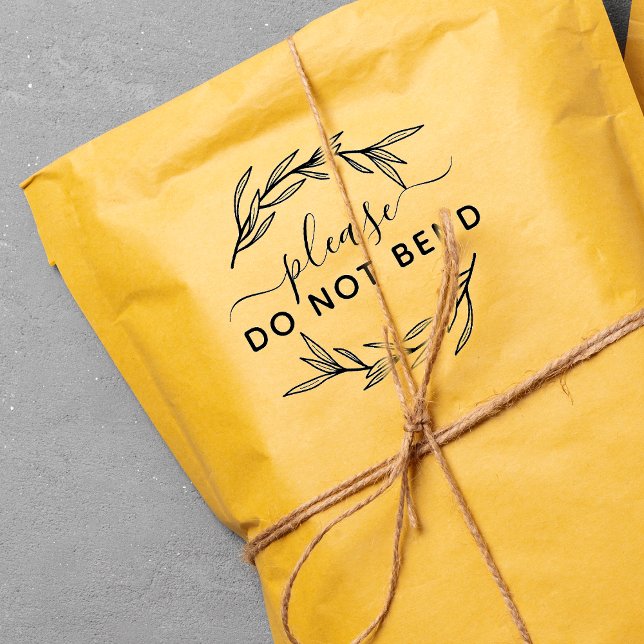Böj inte lagerblad stämpel (Do Not Bend Laurel Leaves Rubber Stamp)