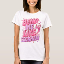 Böj Mig Som Beckham Rosa Fotbollsgrafikt-shirt | C
