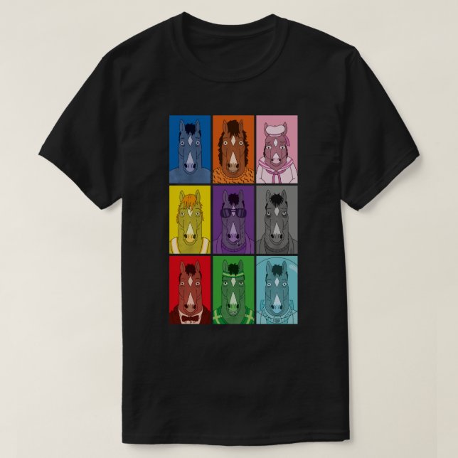 Bojack Horseman Färg T Shirt (Design framsida)