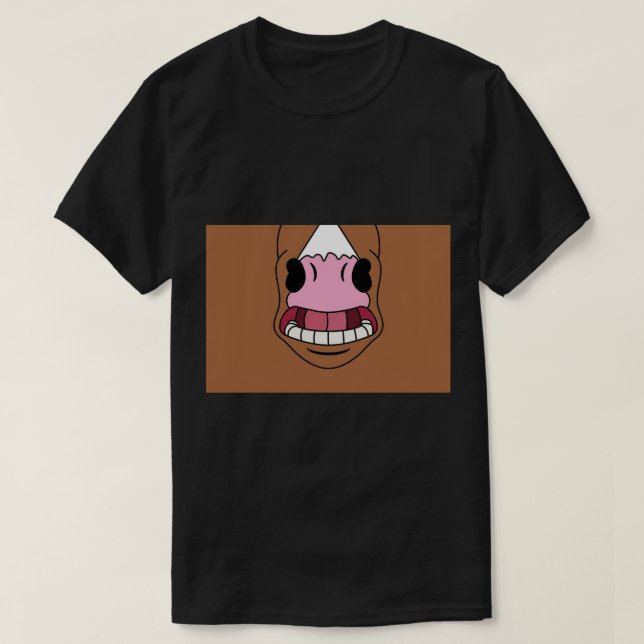 Bojack Horseman. Tecknad Horse Mouth. Mask T Shirt (Design framsida)