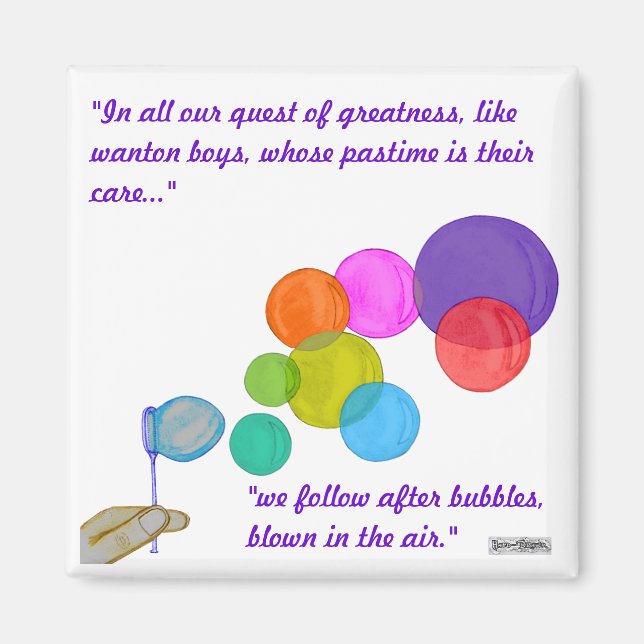 Böjande bubblor (regnbåge) magnet (Framsidan)