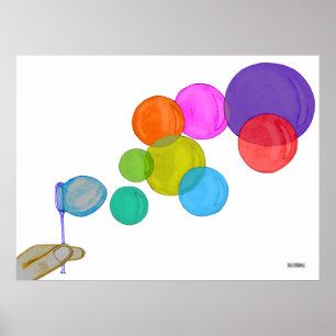 Böjande bubblor (regnbåge) poster