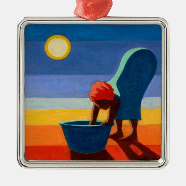 Böjande kvinna 2005 julgransprydnad metall (Framsidan)