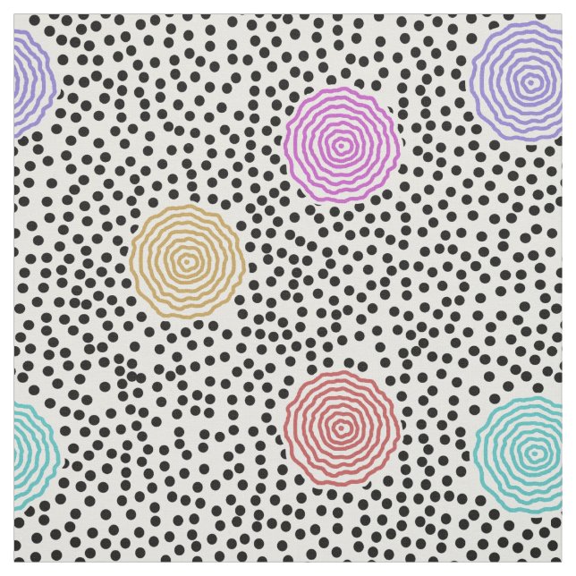 BOJANGLES SOM ÄR RETRO PRICKER: MÅNG--färg på VIT Tyg (Provkarta)