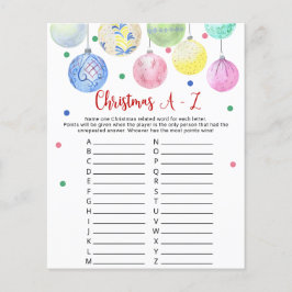Böjare för jullekort A-Z-spelkort Flygblad