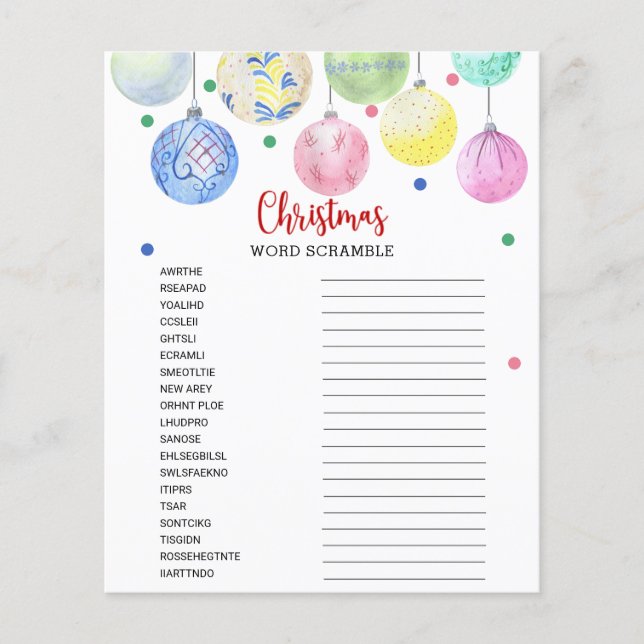 Böjare för jullvadsspelkort i Ord Flygblad (Framsidan)