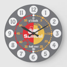 Bojarna lär sig att ange tid för grått-röd traktor