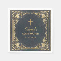 Bojbekräftelse Blue Elegant Vintage Calligraphy