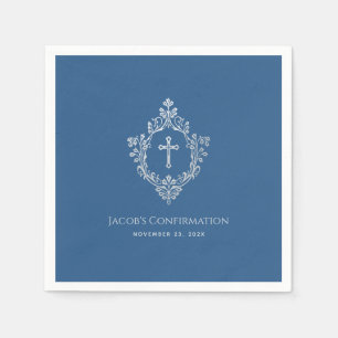 Bojbekräftelse Classic Blue Vintage Ornate-Vapensk Pappersservett