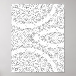 Böjd Geometrisk Mönster Målarbild Konst Poster
