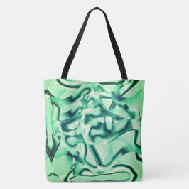 Böjd gröna former av akryl, med mintnyanser tygkasse