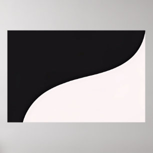 Böjd harmoni - Minimalistisk teckningsutskrift Poster