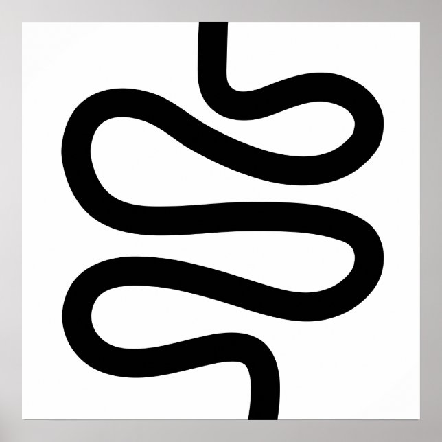 Böjd linje - svart på vitt poster (Framsidan)