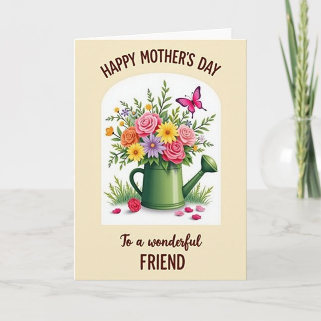 Böjd morsdag blommig kort (Framsida)